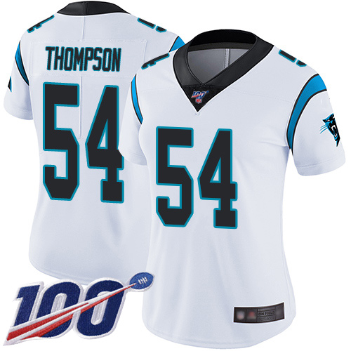 Carolina Panthers Limited White Women Shaq Thompson Road Jersey NFL Football #54 100th Season Vapor Untouchable->women nfl jersey->Women Jersey